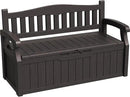 Greesum 80 Gallon Storage Bench Outdoor Deck Box with Armrest, Patio Furniture,Lockable, Waterproof and UV Resistant, Suitable for Garden, Pool, Brown by CozyNest Decor
