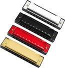 UPINS 4PCS Key of C 10 Hole 10 Tones Titanium Color Harmonica with Case for Beginner(Gold, Silvery, Black, Red) by TinyTreasures Baby Boutique