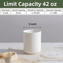 Food Storage Containers with Airtight Lids: Ceramic Canister Sets for Kitchen Countertop - Porcelain Jar for Coffee Tea Flour Sugar Rice Cookies Candy - White (42 oz) by CozyNest Decor