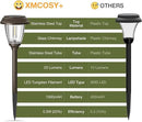 XMCOSY+ Solar Lights Outdoor 10/25 LM LED with 2 Lighting Modes, Solar Garden Lights Glass and Metal, IP65 Waterproof Solar Powered for Yard Pathway Walkway Driveway Patio (6 Pack, Warm White) by CozyNest Decor