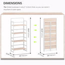 4NM No Assembly Foldable Bookshelf, 4-Shelf Collapsible Bookcase Storage for Small Spaces, 54" H, Natural White by CozyNest Decor
