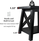 Black End Table, 2-Tier End Tables Living Room, Wood Side Table, Modern Side Table by CozyNest Decor