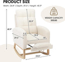 NIOIIKIT Modern Nursery Rocking Chair, Teddy Upholstered Rocking Chair with Footrest, Comfortable Rocker Chair with Side Pocket, Rocker Chair for Living Room, Bedroom, Nursing Room (White) by TinyTreasures Baby Boutique