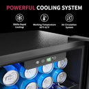 48 Can Beverage Refrigerator Cooler, Mini Fridge Glass Door with Adjustable Shelves, Freestanding Beverage Fridge with Blue LED for Home/Office/Dorm/Bar, 1.3 Cu.ft by CozyNest Decor