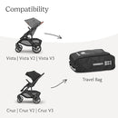 UPPAbaby Travel Bag for Vista and Cruz Strollers - Includes TravelSafe Program Coverage, Inner Wheel Bag and Storage Pocket - Smooth Wheels, Handles + Durable Design by TinyTreasures Baby Boutique
