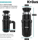 KRAUS WasteGuard 1/2 HP Continuous Feed Ultra-Quiet Motor Garbage Disposal with Quick Connect Mount, Power Cord and Flange Included, KWD110-50MBL by CozyNest Decor