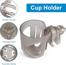 Accmor Universal Cup Holder, Stroller Cup Holder, 360° Rotatable Large Caliber Designed Bottle Holder for Stroller, Bike, Wheelchair, Walker, Scooter, Transparent Grey by TinyTreasures Baby Boutique