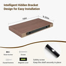 16 Inch Floating Shelves, 16"x9.25"x1.5" Inch Deep Floating Shelves for Wall, Wooden Shelves for Bathroom, Bedroom, Living Room, Walnut by CozyNest Decor