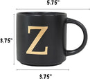 COLLECTIVE HOME - Monogram Ceramic Mugs, 15 oz Golden Initial Black Coffee Cups, Elegant Alphabet Tea Mugs, Elegant Personalized Mug with Gift Box, Unique Mug with Double Side Capital Lette (Z) by CozyNest Decor