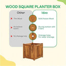 IDZO Set of 2 Acacia Wood Flower Planters for Outdoor Plants, Ergonomic Handles, Drainage Holes, Various Sizes, Ideal for Home Décor, Light Cherry by CozyNest Decor