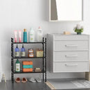 iPEGTOP Expandable Cabinet Storage Shelf Organizer Rack, Heavy Duty Cupboard Stand Spice Rack Adjustable Height Pantry Garage Shelf Space Riser for Counter Kitchen Organization, Black, 1 Pack