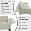 89” Futon Sofa Bed, Comfy Futon Couch Bed with 2 Square Pillows, Convertible Sleeper Sofa with Adjustable Backrest& Armrests, Modern Loveseat Sleeper for Living Room, Bedroom, White by CozyNest Decor