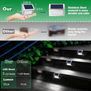 JSOT Solar Lights Outdoor for Deck,Waterproof Solar Garden Lights Decorative Outside Lamp for Walkway,Fence Post,Backyard,Railing,Wall,Pool,Step,Stairs 8 Lights Cool White by GreenHaven Gardens