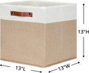 HNZIGE Fabric Baskets for Organizing 13x13 Storage Cubes, Set of 4 Fabric Foldable Canvas Storage Bins for Shelves, Cloth Storage Bins for Cube Organizers Toy Nursery Closet Bedroom?Beige&White? by TinyTreasures Baby Boutique