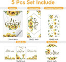 Personalized Baby Bedding Set - 5 Pcs Custom Infants Bedding Set with Infant Name - Double Layer Nursery Crib Set for Girls Boys - Customized Gifts for Toddler Baby Shower - Yellow Sunflower by TinyTreasures Baby Boutique