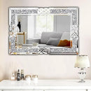 Crushed Diamond Decorative Wall Mirrors, 27.7x39.5 Inch Rectangle Living Room Mirrors for Wall Decor, Modern Glam Bathroom Dining Room Entryway Mirror Silver by CozyNest Decor