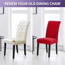 Joccun Chair Covers for Dining Room Set of 6, Dining Chair Slipcovers Stretch Dining Room Chair Covers Seat Protector,Washable Parsons Chair Cover for Home,Hotel,Banquet(Ruby,6 Pack) by CozyNest Decor