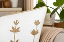 VAGMINE Hand Embroidered Daisy Accent Throw Pillow Cover - 20x20 Inches Square - 100% Cotton Ivory Decorative Cushion Cover for Couch, Sofa, Living Room - Textured Embroidery - Cozy Floral Home Décor by CozyNest Decor