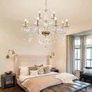 Modern Elegant 12 Lights K9 Crystal Glass Chandelier Golden Pendant Ceiling Lighting European Style for Dining Living Room Bedroom Transparent,12 E12 Bulbs Required by CozyNest Decor