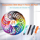 28 Colors 3D Pen Filament Refills Compatible with SCRIB3D MYNT3D PIKA3D 3D Pen for KidsPer Color 10 Feet 1.75mm PLA 3D Printing Pen Filament Refills, NOT FIT 3Doodler Start Pen by TinyTreasures Baby Boutique