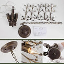 5-Light Vintage Crystal Branch Chandelier Farmhouse Hanging Pendant Light Fixtures for Living Room Dining Room Foyer Kitchen Island Hallway, Aged Bronze by CozyNest Decor
