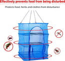 Drying Rack 4 Layers Folding Mesh, Foldable Nylon Netting, Hanging Drying Net, for Shrimp, Fish, Fruit, Vegetables, Herb, with Zipper Opening - Blue (25.59X13.78X13.78 in) by CozyNest Decor