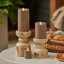 Luminara Outdoor Votive Flameless LED Candle, Timeless Taupe 2" x 3.2", Moving Flame Battery Operated Timer Remote Ready IPX4 Matte Plastic Finish by GreenHaven Gardens