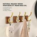 2 Pack Wooden Wall Hooks for Hanging, Adhesive Mounted Wall Mounted Boho Decorative Nature Wood Coat Hook for Towel Clothes Blanket Hat Backpack Robe Nursery Door Board Entryway Key Holder Gold by CozyNest Decor
