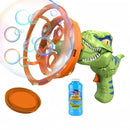 Dino Bubble Gun Bubble Machine for Dinosaur Bubble Blower Toy for Kids and Toddlers Bubble in Bubble Gun Party Favors Birthday for 3 4 5 6 7 8 9 10+Years Old Boys and Girls (Green) by TinyTreasures Baby Boutique