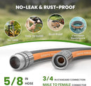 Giraffe Tools Garden Hose 100FT, 5/8" Lightweight Lay Flat Water Hose, Custom Length, Flexible, Leakproof Hybrid Hose Pipe with Male to Female Fitting by GreenHaven Gardens