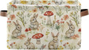 Easter Mushroom Rabbit Rectangular Storage Basket Organizer Bin Shelf Baskets For Clothes Gifts For Home Office Dorm by GreenHaven Gardens