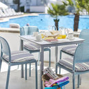 Indoor/Outdoor Chair Cushions 16x17 Inch, Patio Chair Cushions with Ties, All Weather Seat Cushions for Patio Furniture Home Garden Chair Use, Set of 2, Stripe Denim Blue by GreenHaven Gardens