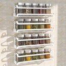 LUCYCAZ 4 Pack Wall Mounted Spice Rack with 16 Hooks, Spice Organizer Shelf for Stove Cabinet Pantry Door,Screw or Adhesive Spice Shelf Hanging Wall Spice Rack in Kitchen and RV (White, 4 PACK) by CozyNest Decor