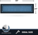 PURRUGS Dirt Trapping Door Mat 24" x 84", Non-Slip/Skid Machine Washable Entryway Rug, Shoes Scraper, Area Rug, Super Absorbent Welcome Mat for Muddy Wet Shoes and Paws, Light Blue & Navy by CozyNest Decor