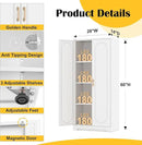 Kitchen Pantry Cabinet,60”Metal White Storage Cabinets with Doors and Shelves,Tall Cabinet with 2 Gold Hands for Dinning Room,Living Room by CozyNest Decor