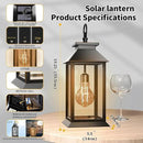 2 Pack Hanging Solar Lanterns Glass Solar Lights Outdoor Waterproof Upgraded Solar and 2 AA Batteries Powered, for Outside Porch, Patio and Indoor Tables, Mantelpiece by CozyNest Decor