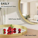 24 Inch Round Bathroom Mirror - Wall Mounted Circle Mirror with Metal Frame, Modern Mirror Suitable for Bathroom, Vanity, Entryway, Living Room, Wall Decor,Gold by CozyNest Decor