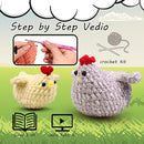 Crochet Kit for Beginners,Chicken Crochet Starter Kit with Step-by-Step Video Tutorials,Crochet Animal Kits for Adults Kids,Chicken Crocheting Set Complete Included by TinyTreasures Baby Boutique