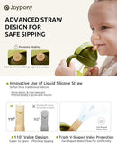 Sippy Cups for Toddlers 1-3, Spill Proof Weighted Straw Cup with Handle for Baby 6 Months + old, 2 Silicone Straws, PPSU, BPA Free, 9 oz (Green) by TinyTreasures Baby Boutique