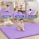 Baby Play Mat for Floor,1.3" Thick Memory foam Tummy Time Mat for Toddlers,Infants,kids,Water-Repellent Soft Nursery Rug,Extra Large Non Slip for Crawling&Yoga,Tatami Style for Living Room(Lavender) by TinyTreasures Baby Boutique