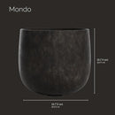 Mondo Large Planter – Brown Stone Finish – Fiberglass Indoor/Outdoor and Weather-Resistant Round Planter (19.7" D x 19.1" H Exterior, 18.5" D x 18.5" H Interior) by GreenHaven Gardens