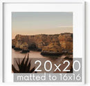 HAUS AND HUES 20x20 White Metal Picture Frame Matted to 16x16 - Features Premium Aluminum & Hanging Hardware, Shatterproof Plexiglass - Ideal for Home, Room, Office (20x20 in, White, Set of 1) by CozyNest Decor