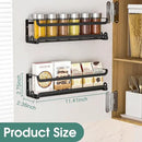 LUCYCAZ 6 Pack Wall Mounted Spice Rack with 22 Hooks, Spice Organizer Shelf for Stove Cabinet Pantry Door,Screw or Adhesive Spice Shelf Hanging Wall Spice Rack in Kitchen and RV (Black, 6 PACK) by CozyNest Decor