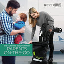 reperkid Umbrella Stroller Bag for Airplane Travel, Black and Green, 47" H x 15" W x 12" D, Fits Most Single and Double Umbrella Strollers – Premium Waterproof Cover, Adjustable Shoulder Strap by TinyTreasures Baby Boutique