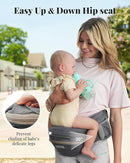 Baby Carrier Pro, MOMTORY Safety-Certified 6-in-1 Ultra Storage Baby Carrier Newborn to Toddler, Detachable Baby Holder Carrier with Hip Seat, Ergonomic Cozy Baby Front and Back Carrier for 7-50lbs by TinyTreasures Baby Boutique