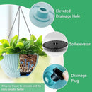 Hanging Planters for Indoor Plants 8/10 Inch, 4 Packs Plant Hanger Outdoor with Drainage Holes, Hanging Basket Flower Pot Perfect for Home, Office and Garden (Sky Blue) by GreenHaven Gardens