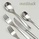 over&back 20pc Curved Flatware Cutlery Set - Comes with 4 Dinner Forks, 4 Salad Forks, 4 Dinner Knives, 4 Dinner Spoons, and 4 Teaspoons - 18/8 Stainless Steel - Dishwasher-Safe - Brushed Stainless by CozyNest Decor