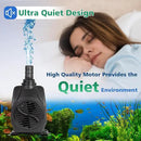 Submersible Water Pump, 800GPH 60W Ultra Quiet Fountain Pump (3000L/H), with 4 Nozzles 10ft High Lift for Aquarium, Fish Tank, Pond, Waterfall, Outdoor, Statuary, Hydroponics by GreenHaven Gardens