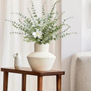 24Pcs Faux Eucalyptus Stems, 15" Artificial Eucalyptus Plants with White Frosted Coating, Fake Eucalyptus Decor Plastic Greenery Leaves for Wedding Bouquets Home Decor DIY Floral Arrangements by CozyNest Decor