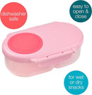 b.box Snack Box for Kids & Toddlers: 2 Compartment Snack Containers, Mini Bento Box, Lunch Box. Leak Proof, BPA free, Dishwasher safe. School Supplies. Ages 4 months+ (Flamingo Fizz, 12oz capacity) by TinyTreasures Baby Boutique